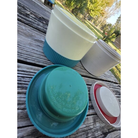 Pair Vintage Aladdin Thermo Jar Model #7000 Thermos Insulated Model #1155 - Picture 10 of 12